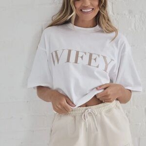 Six Stories Wifey Statement Tee White